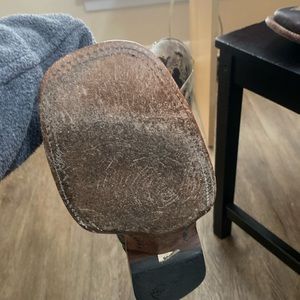 Beautiful Brown & champagne Lucchese boots.  Boot needs $15 heel caps.